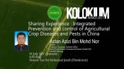 Sharing Experience : Integrated Prevention and Control of Agricultural Crop Diseases and Pests in Ch